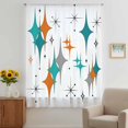 thumbnail image 3 of Boho Middle Century Sheer Curtains 54 Inches Long, Retro Orange Teal Grey Star Rhombus Light Filering Curtains, Breathable Simi Curtain Privacy Drapes for Kitchen Bathroom Small Window Treatment, 3 of 9