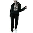 thumbnail image 3 of MSJUHEG Sweatpants Women Pants For Women Tracksuit Autumn Winter New Able Solid Color Sweater Pants Hood Pockets Two Piece Set Cargo Pants Women Black L, 3 of 9