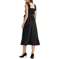 thumbnail image 3 of INSPIRE CHIC Women's Elegant Sleeveless Square Neckline Ruffled Hem Side Slits Midi Dress M Black, 3 of 5