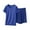Dark Blue, variant on CHUMUD Pajama Set for Women Petite 2 Piece Soft Comfy Lounge Outfits Short Sleeve Pj Sleepwear Shorts Sets Loungewear Summer Casual