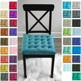 thumbnail image 3 of My Infinity Store 16" Plush Square Tufted Chair Pad/Cushions Tie-Backs (Teal, 2 Piece), 3 of 5