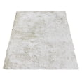 thumbnail image 4 of Rugsotic Carpets Hand Tufted Shag Polyester Eco-Friendly Area Rugs - 3'11''x5'7'', Rectangle, White, Plain Solid Design, High Pile Handmade Anti Skid Rugs for Living Room, Bed Room K00101, 4 of 5
