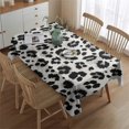 thumbnail image 2 of Black and White Leopard Pattern Rectangle Tablecloth 60"x84",Waterproof Polyester Rectangle Table Cloth, Wipeable Spillproof Polyester Tablecloth for Dining, Camping, Indoor and Outdoor, 2 of 5