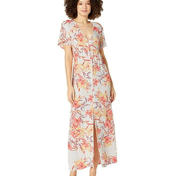 Hurley Womens Button Up Maxi Dress, Multicoloured, Medium