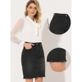 thumbnail image 2 of INSPIRE CHIC Falda Vaquera Midi Básica Desgastada De Cintura Alta Con Dobladillo Rasgado Y Lavado Para Mujer Negro XL, 2 of 4