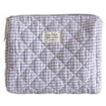 thumbnail image 4 of Bolsa de maquillaje acolchada de 3 piezas bolsa de cosméticos a cuadros estuche organizador de cosméticos para mujer, 4 of 9