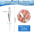 thumbnail image 2 of Uxcell 10Pcs 1/4 oz Cucharas de Metal para Pesca, Señuelos de Pesca, Cucharas de Lanzamiento, Tono Plateado, 2 of 5