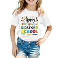 thumbnail image 1 of PMVFHDE Hauts Basiques pour Fille T-Shirts Mignons pour Fille Hauts pour Fille T-Shirt Robes pour Fille T-Shirts pour Filles Mode Enfant Décontracté Imprimé Col Rond Manches Courtes T-Shirt Haut Blanc, 4-5 Ans, 1 of 4