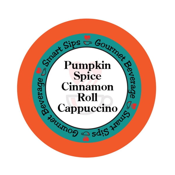 Pumpkin Spice Cinnamon Roll Cappuccino, Gourmet Cappuccino Pods for Keurig K-cup Brewers, 24 Count