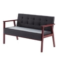 thumbnail image 5 of BSHTI Modern Loveseat Couch – 2 Seater Sofa with Solid Wood Frame PU Back, Non-Slip Rubber Pads, Classic Style for Living Room, Bedroom, Office, Study, Black, 5 of 10