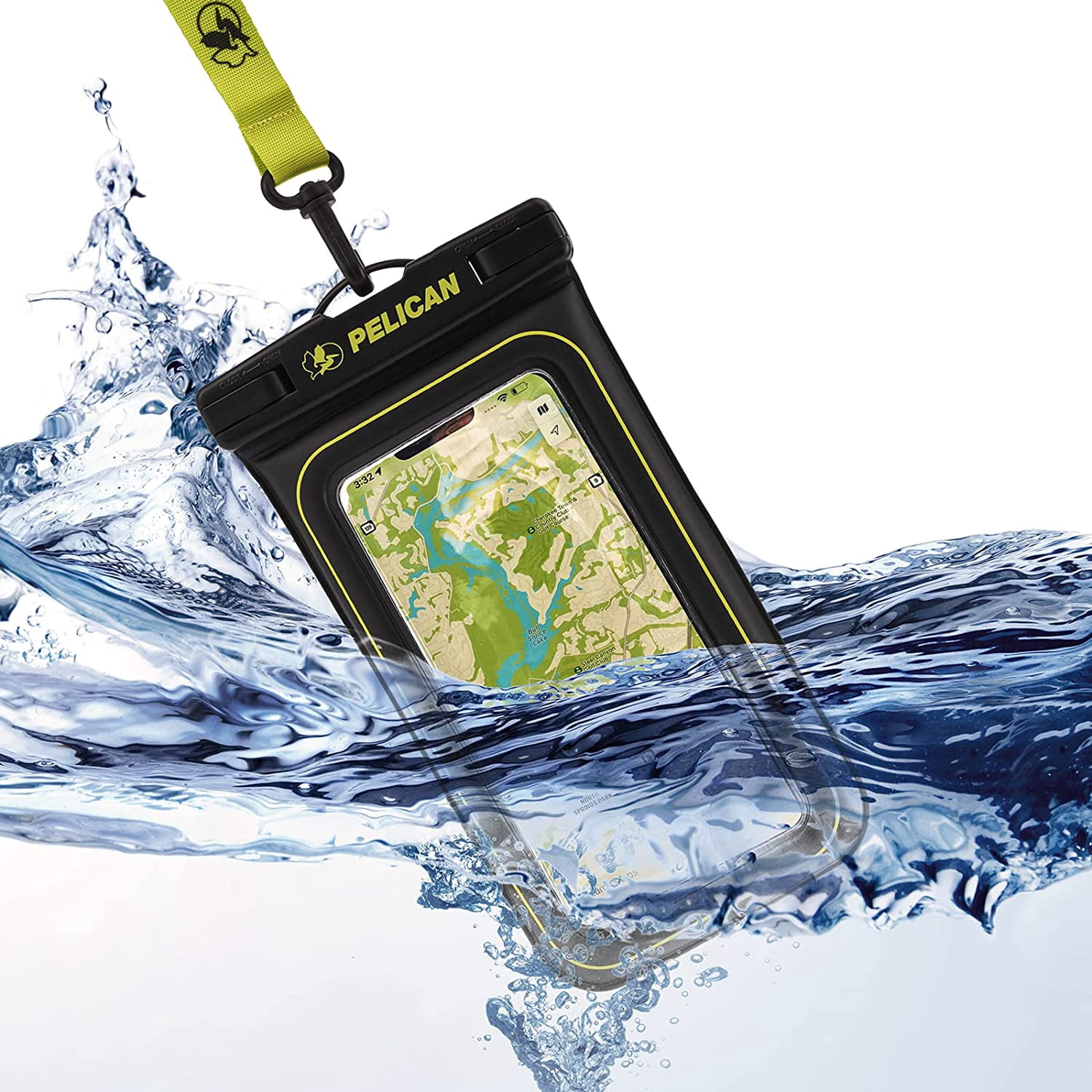 Pelican Marine Waterproof Cell Phone Floating Pouch - Hi-Vis Yellow (4 Pack)