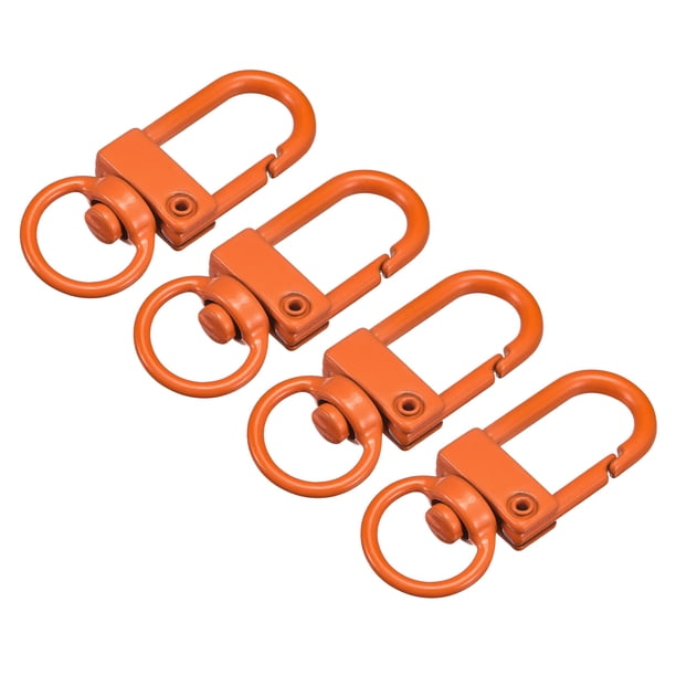 Giratorio Cierres Seguridad Gancho, 33x13mm Colorido Langosta Garra Cierre para Llaves Organización, Bricolaje Artesanía, Naranja, 4uds