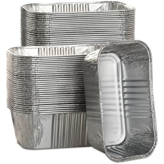 50 Pack 1Lb Mini Loaf Pans, 6” x 3.5” x 2” Foil Disposable Loaf Pans, Aluminum Foil Bread Pans for Baking Homemade Cakes & Breads Holiday Treats Food Storage