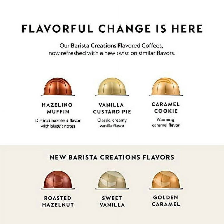 Nespresso Capsules Vertuo, Barista Flavored Pack, Medium Roast