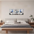 thumbnail image 4 of ZHONGYUTONG Peacock Canvas Wall Art 3 Piece Blue Peacock Painting Elegant Couple Animal Pictures Flower Vase Artwork for Bedroom Decor Framed (11.00" x 14.00" x 3PCS), 4 of 5