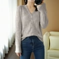 thumbnail image 4 of Vividxx Women's V Neck Knitted Cardigan Sweater Long Sleeve Spring Autumn 2025 Fashion Lightweight Layering Top Fashion Clothing, 4 of 5