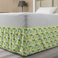 thumbnail image 1 of Crocodile Bed Skirt, Illustration of Wildlife Reptiles Elephants Man Bananas Cactus and Pyramids, Elastic Bedskirt Dust Ruffle Wrap Around for Bedding Decor, 4 Sizes, Cream Multicolor, by Ambesonne, 1 of 2
