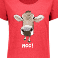 thumbnail image 4 of Inktastic Moo Cute Brown Holstein Cow Women's Plus Size T-Shirt, 4 of 5