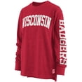 thumbnail image 2 of Women's Pressbox Heathered Red Wisconsin Badgers Two-Hit Canyon Long Sleeve T-Shirt, 2 of 4