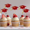 thumbnail image 5 of Decoración para magdalenas Gybeizhu, clase de graduación 2026, oro rojo, 24 unidades, 5 of 5