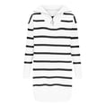 thumbnail image 5 of Up to 35% off Ndbuld Womens Long Sleeve Fall Dresses Ladies New V-neck Long Sleeve Sweater Striped Loose Casual Knitted Dress,White,M, 5 of 7