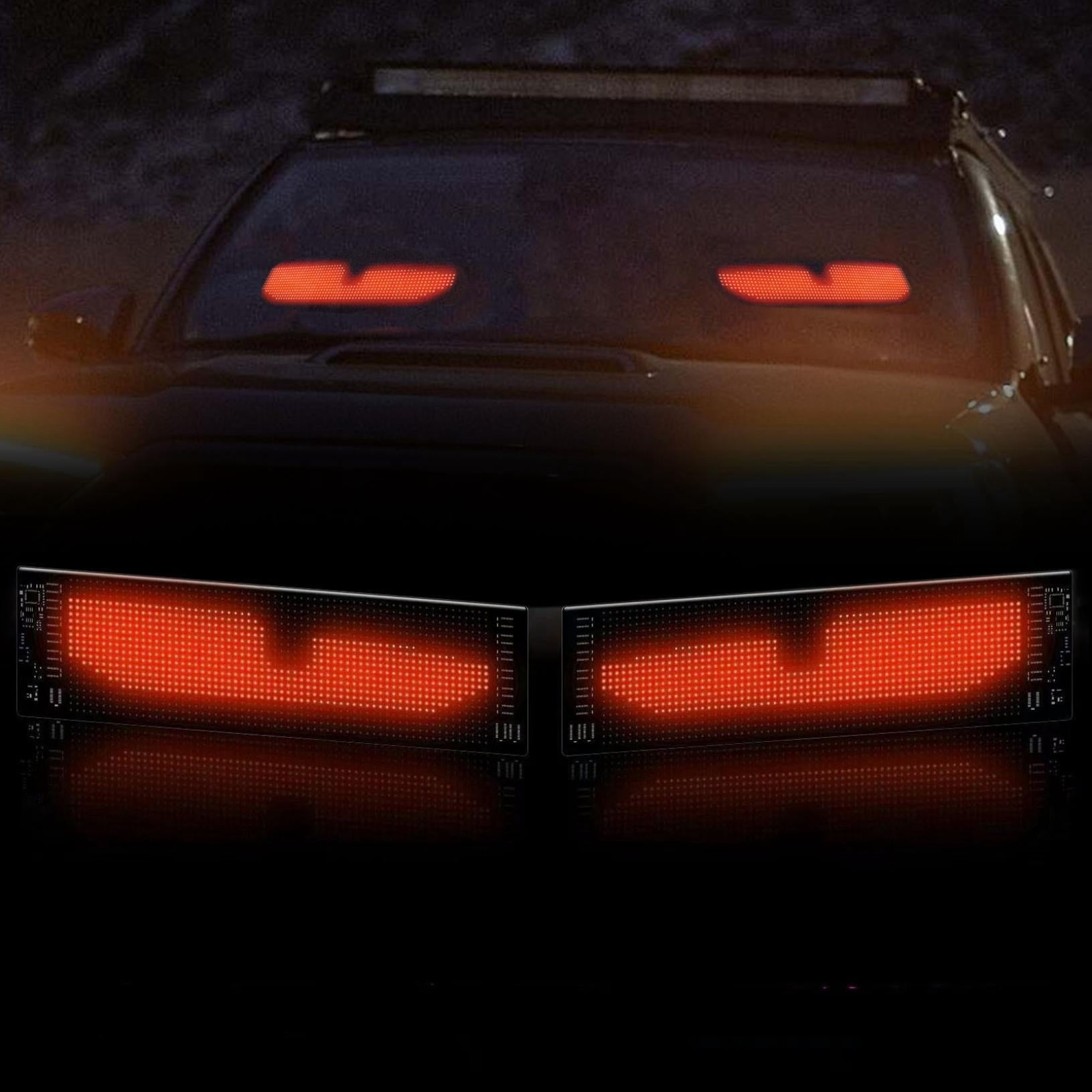 Devil Eyes Light for Cars, Car Window Flexible LED Display Screen Panel, Dynamic Big Eye Lights for Windshield with APP Control and Remote Controller