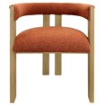 thumbnail image 6 of Trish Solid Wood Dining Arm Chair with Rust Orange Boucle Fabric and Down Seat, 6 of 17