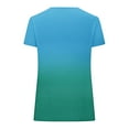 thumbnail image 4 of Delayuji Short Sleeve Womens Tops 2025 Spring Neck Casual Print Tunic T Shirts Womens Tops Blue Xxl Polyester,Spandex Short Sleeve Shirts for Women, 4 of 5