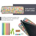thumbnail image 5 of Cauagu Watercolor Wildflowers Print Leather Pencil Pen Case - Stationery Bag Portable Stationery Bag Big Capacity Pencil Pouch Cosmetic Organizer Bag for Men & Women, 5 of 7