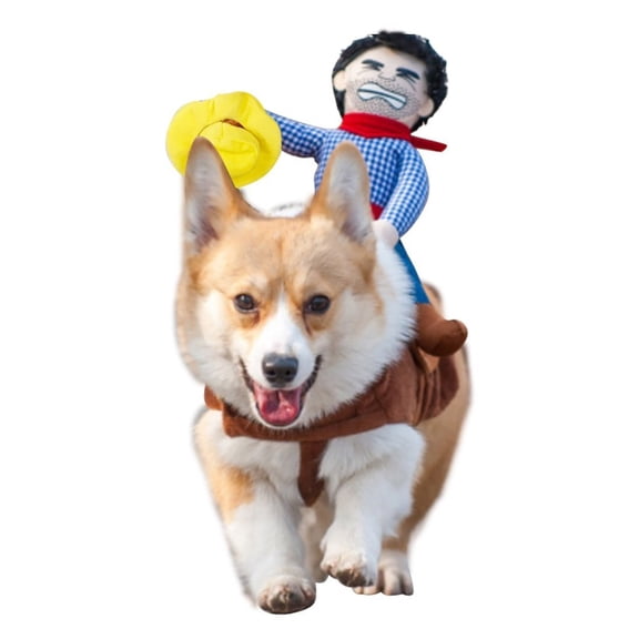 Cowboy Rider Dog Costume for Dogs Outfit Knight Style with Hat Pet Costume for Halloween Day