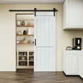 thumbnail image 2 of 30'' x 84'' Sliding Barn Door White Primed Paintable Solid+Manufactured Wood Closet Pantry Interior Doors, 2 of 9