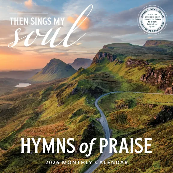 Hymns Calendar 2026 | 12" x 24" Scenic Christian Wall Calendar 16 Month | Marble City Press