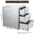 thumbnail image 2 of Kojooin Stainless Steel Outdoor BBQ Drawers – Flush Mount Built-In Drawer Cabinet for Grill Station & Outdoor Kitchen Island, 2 of 6