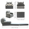 thumbnail image 3 of Foldable Kids Sofa Backrest Armchair 2 In 1 Foldable Children Sofa Cute Cartoon Lazy Sofa Children Flip Open Sofa Bed For Living Room Bedroom Without Liner Filler Cushion, 3 of 4