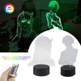 thumbnail image 1 of Muyoka Anime LED Night Colorful Control remoto Touch LED Remote Night Light L谩mpara 3D 7 colores que cambian la luz de la noche, 1 of 7