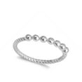 thumbnail image 4 of Ball Bead Stackable Ring .925 Sterling Silver Rope Twist Band Jewelry Female Male Unisex Size 7, 4 of 4