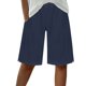 thumbnail image 1 of Pantalones Cortos Casuales de Color Sólido Capri, Mezcla Cómoda de Poliéster para el Hogar Y el Uso Diario, 1 of 9