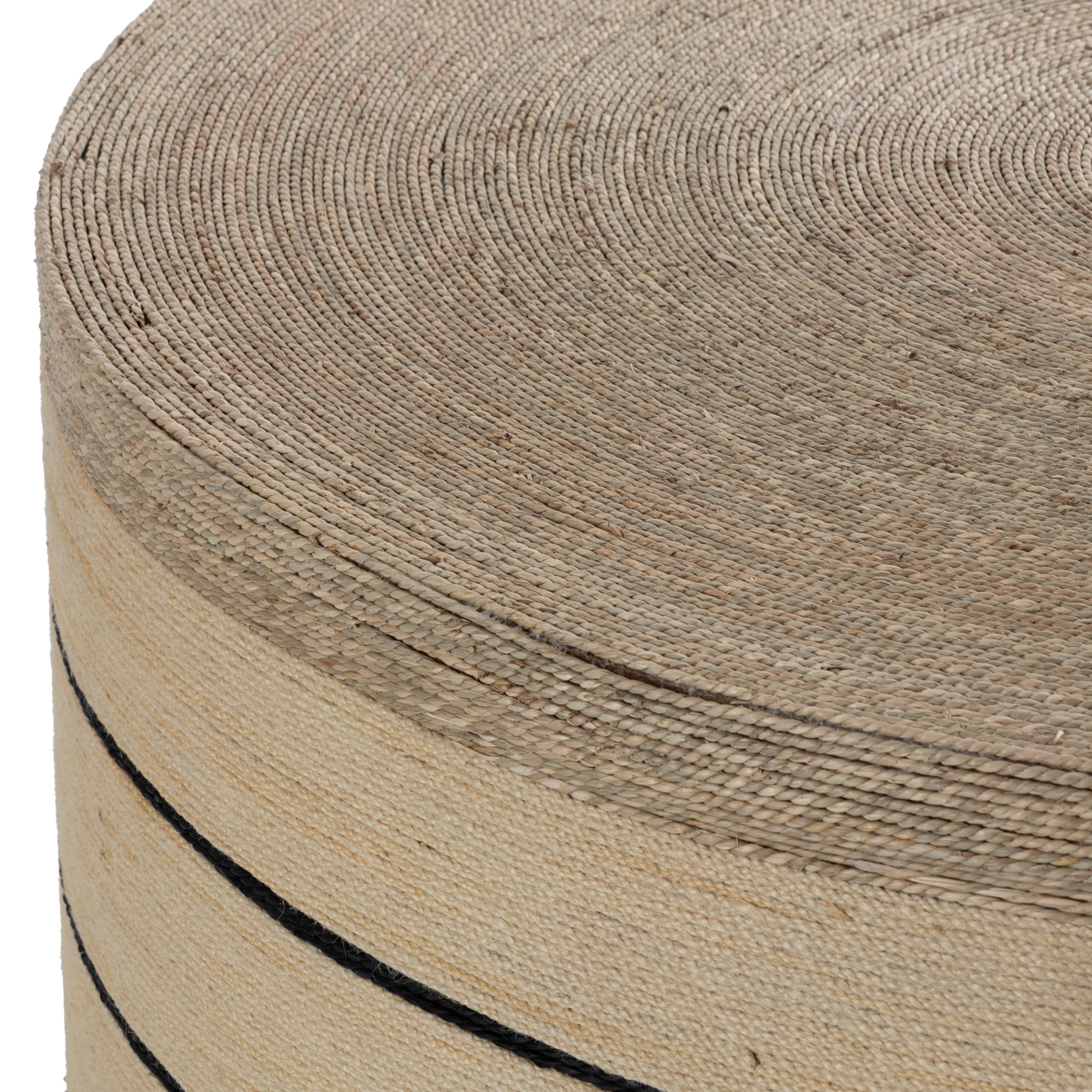 DecMode 36" x 17" Brown Seagrass Handmade Woven Two Toned Coffee Table, 1-Piece