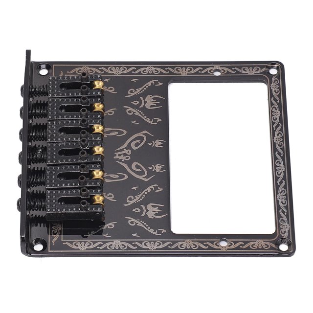 Placa De Puente De Guitarra Eléctrica, Silletas De 10,5 Mm, Espaciado De Cuerdas De Puente, Acabado Tallado Negro, Decorativo Para Humbuckers