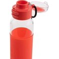 thumbnail image 4 of Soma 17oz (500ml) Glass Sport Water Bottle with Silicone Sleeve and 1-Hand Flip Top Lid - Coral, 4 of 7