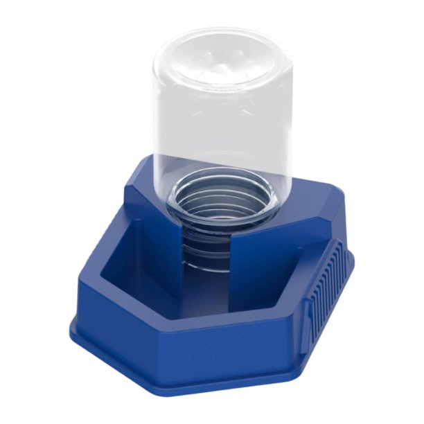 Recipiente automático para agua potable de reptiles, resistente, decorativo y reutilizable. Azul