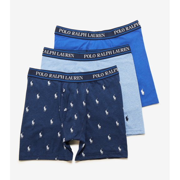 Polo Ralph Lauren ROYAL/HEATHER/BLUE Men's 3-Pk. Classic Boxer Briefs, US Medium