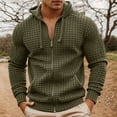 thumbnail image 2 of LIIPEE Men Hoodies Solid Color Long Sleeve Hooded Zip Up Tops Man Versatile Casual Daily Party Photoshoot Sweatshirts,Army Green,L, 2 of 4