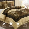 thumbnail image 2 of Lanco Aris Leopard Print 7-Piece Comforter Set, Brown, Black, California King, Fill 100% Polyester, Abstract, 2 of 7