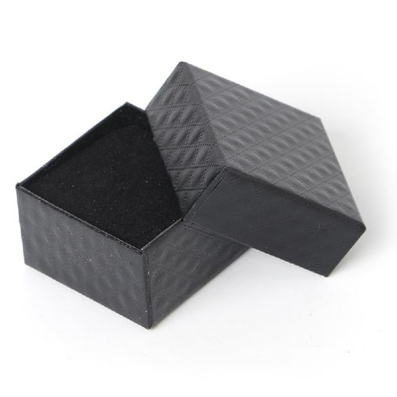 Black Square Paper Gift Case Paperboard Boxes Cardboard Jewelry Box with Sponge