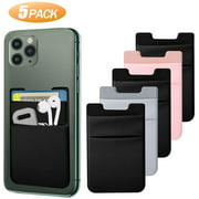 SHANSHUI Phone Wallet, Adhesive Stretchy Lycra Credit Card Holder Stick on Wallet Phone Pocket Compatiable with iPhone,