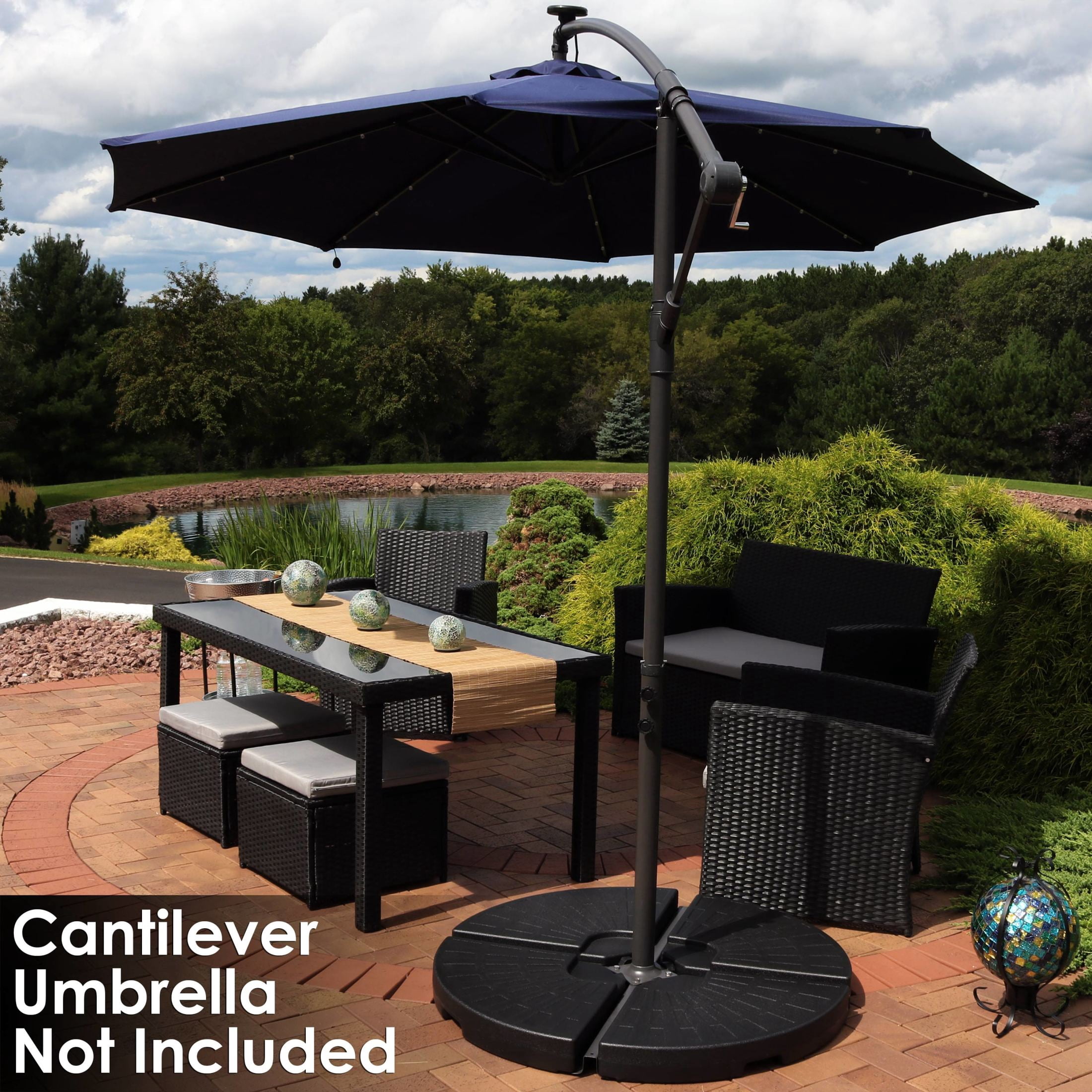Sunnydaze Water/Sand Offset Cantilever Umbrella Base Plate Weight Set