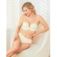 thumbnail image 5 of Wingslove Wirefree Anti-slip Push Up Strapless Bra For Women Full Coverage Support Multiway Contour Bra, Ivory 36DDD, 5 of 5