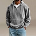 thumbnail image 5 of JUUYY Men's Quarter Zip Pullover Hoodies with Pocket Loose Fit Long Sleeve Casual Half Zipper Hooded Sweatshirt Fall Winter Outfit Gray XXXL, 5 of 6