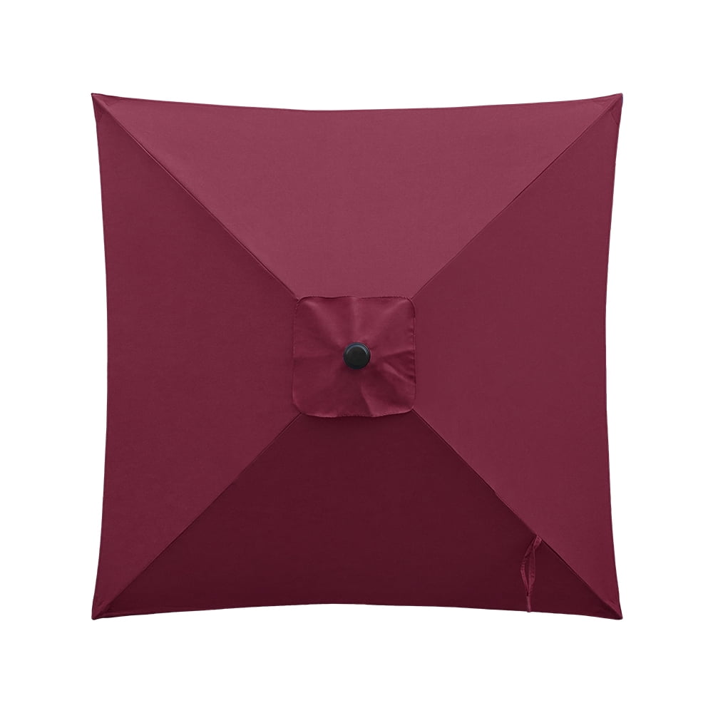 Ultrashades 6.5 ft Square Outdoor Patio Market Umbrella with Push Button Tilt and Crank Handle, Burgundy